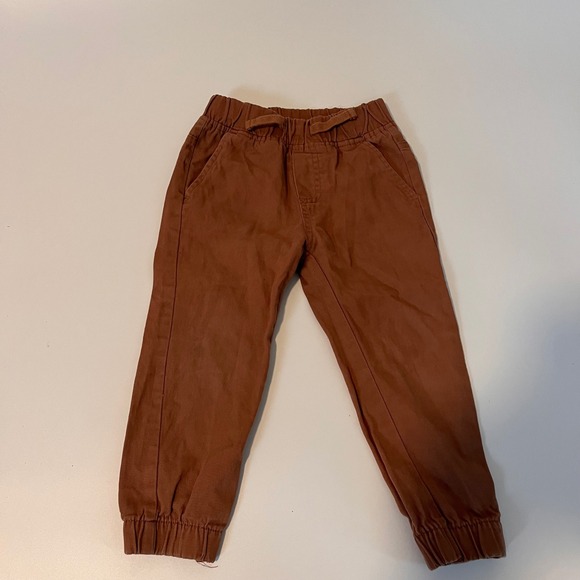 Ben Sherman Other - Ben Sherman Boys Rust Brown Twill‎ Jogger Pants Elastic Waist Size 3T